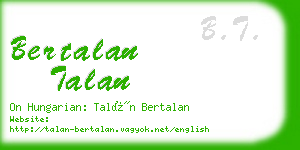 bertalan talan business card